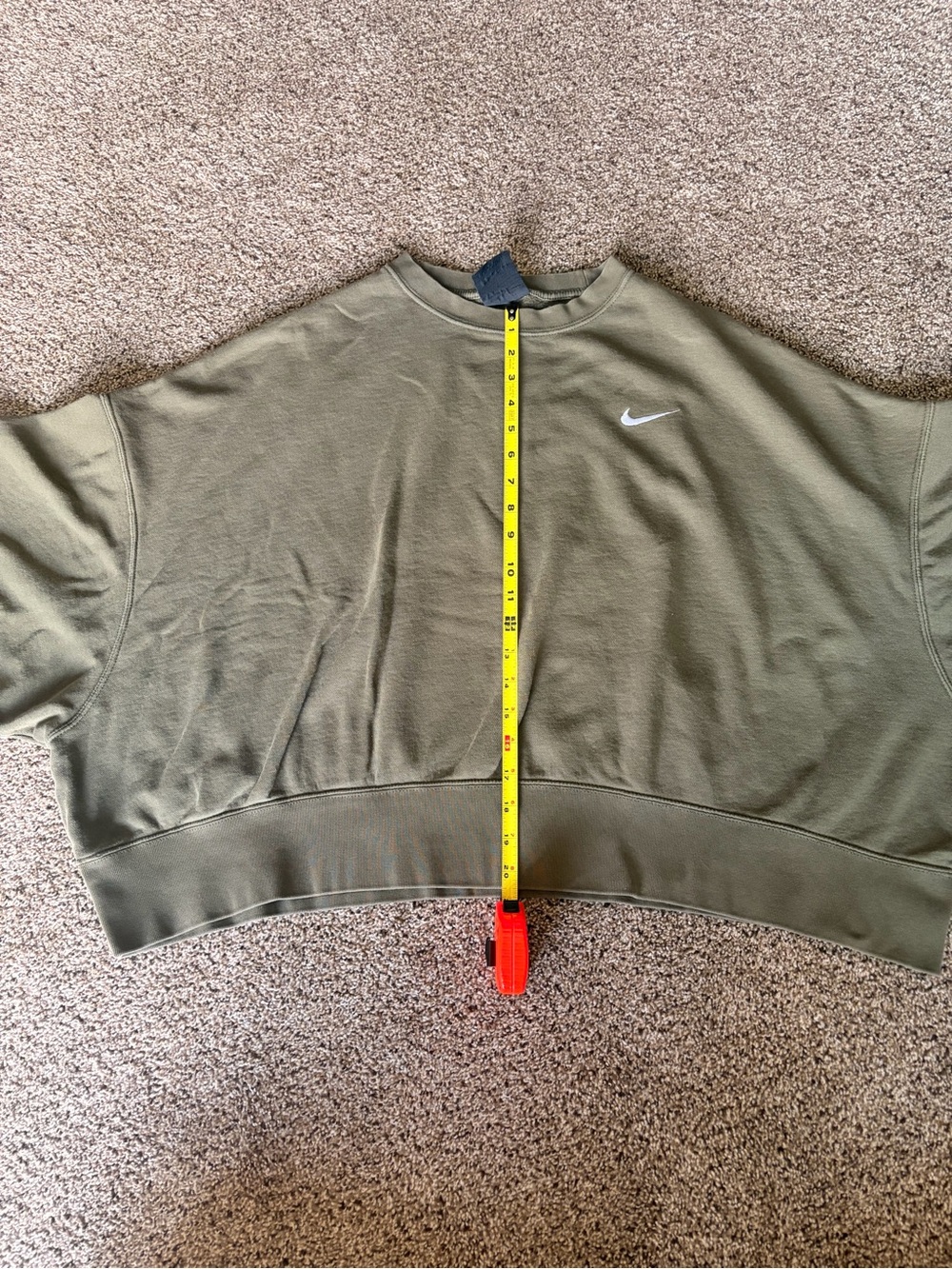 Nike Olive Green Cropped Crewneck Sweatshirt Size XL - Picture 7 of 7